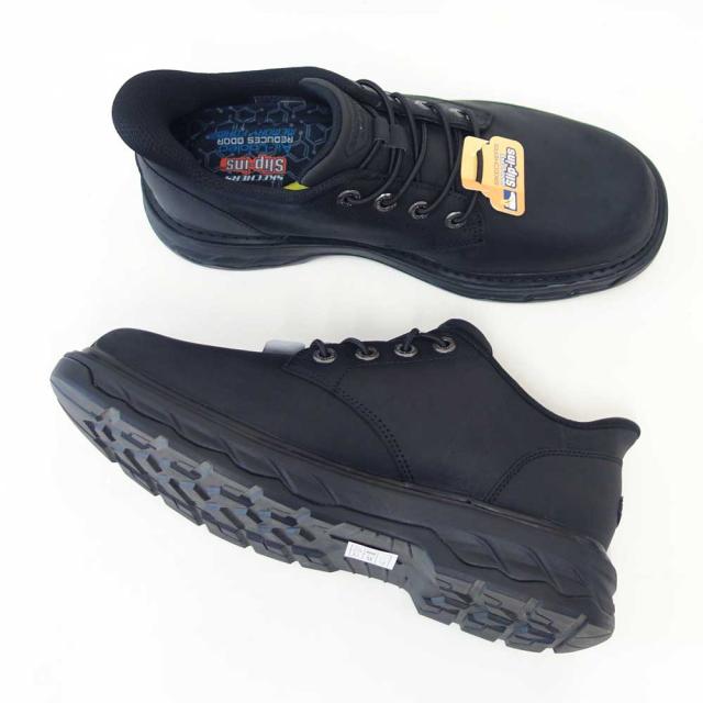 スケッチャーズ SKECHERS LOCKETT グスタフ  205307 BLK 黒いこと （メンズ） リラックスドフィット(3E)  なめし革 スリッポン ハンズフリー ウォーキング 商行為  「靴」