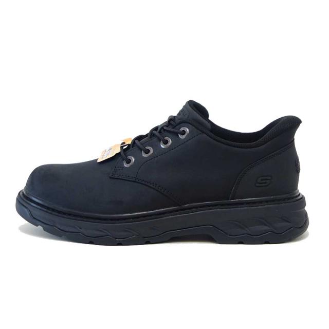 スケッチャーズ SKECHERS LOCKETT グスタフ  205307 BLK 黒いこと （メンズ） リラックスドフィット(3E)  なめし革 スリッポン ハンズフリー ウォーキング 商行為  「靴」