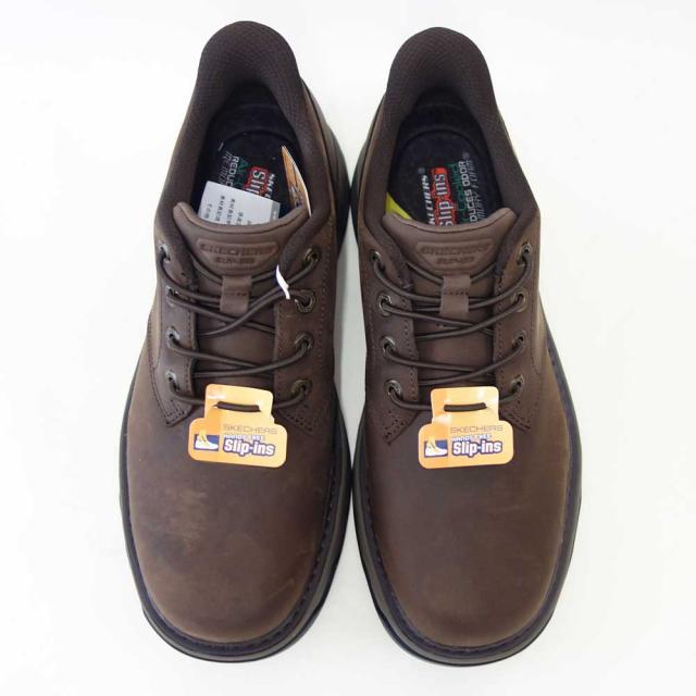 スケッチャーズ SKECHERS LOCKETT グスタフ  205307 COC ココア （メンズ） リラックスドフィット(3E)  なめし革 スリッポン ハンズフリー ウォーキング 商行為  「靴」