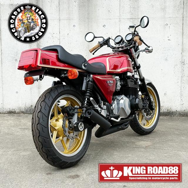 カワサキ ゼファー750 ZR750C KingRoad88 ショート管 エキゾーストマフラー φ70 ブラック マフラー_7