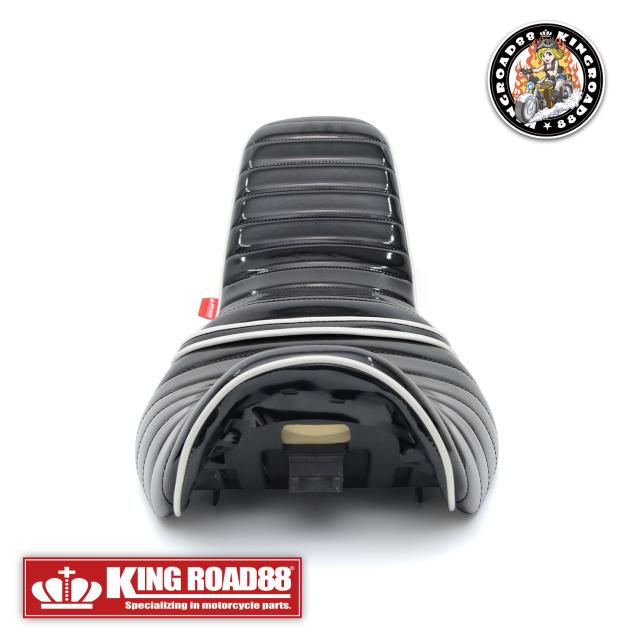 カワサキ バリオス？型 ZR250A KingRoad88 ３段シート エナメル ブラック パイピングホワイト 40cm 1型 三段シート バリオス1 バリオス BALIUS_6