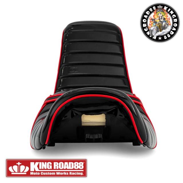 カワサキ バリオスII型 ZR250B KingRoad88 ３段シート エナメル ブラック パイピングレッド 40cm 2型 三段シート バリオス2 バリオス BALIUS_3