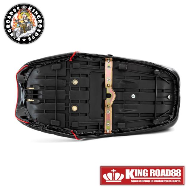 カワサキ バリオスII型 ZR250B KingRoad88 ３段シート エナメル ブラック パイピングレッド 40cm 2型 三段シート バリオス2 バリオス BALIUS_5