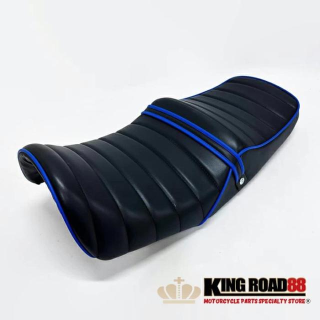 ヤマハ XJR400 前期 4HM KingRoad88 タックロールシート 合成レザー パイピング ブルー_1