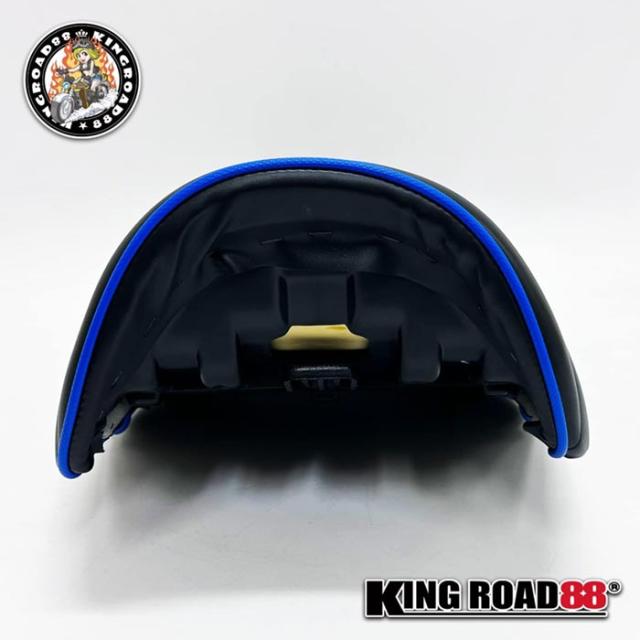 ヤマハ XJR400 前期 4HM KingRoad88 タックロールシート 合成レザー パイピング ブルー_4
