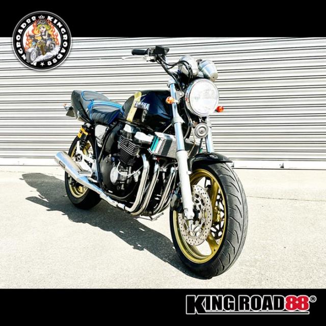 ヤマハ XJR400 前期 4HM KingRoad88 タックロールシート 合成レザー パイピング ブルー_7