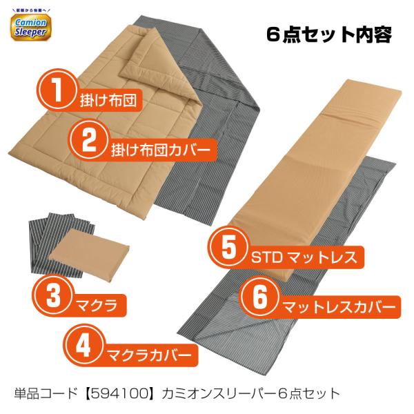 594100ジェットイノウエ カミオンスリーパー　高機能布団６点セット