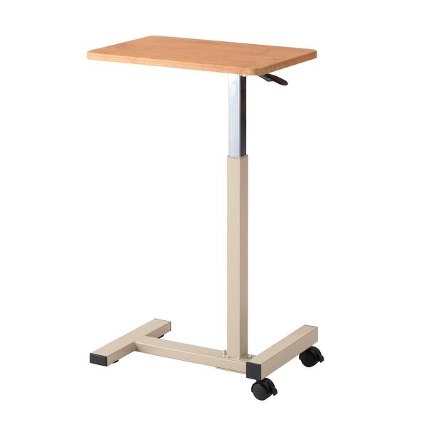 東谷 END-404NA 昇降サイドテーブル 木目柄が特徴的な、シンプルデザインの昇降サイドテーブル。簡易的な作業テーブルとしても便利。