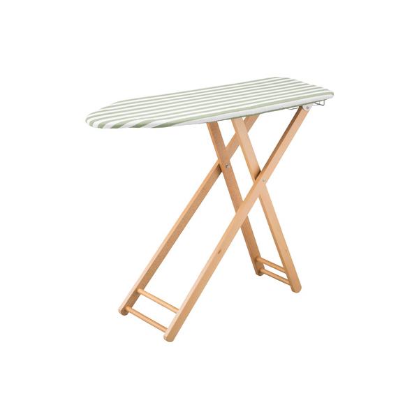 東谷 LFS-272GR 爽やかなストライプ柄と木製の脚を採用したアイロン台。女性に人気のナチュラルテイストに仕上げました。