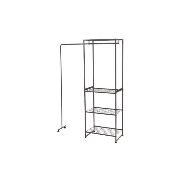 東谷 MIP-66DGY ハンガーラック 伸縮可能2段階ハンガー付 キャスター付