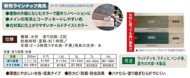 水性ウッドエバープロテクト　7L　アトムハウスペイント 屋外 木部 ウッドデッキ ラティス DIY 塗料 塗装 ペンキ_2