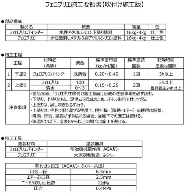 フェロブリエバインダー　各色　4kg　（藤倉化成 下塗材 内外装 水性 メタリック調塗料）_8