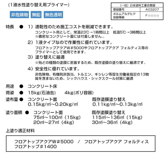 フロアトップアクア水性速乾プライマー　15kg （アトミクス/下塗り）_1
