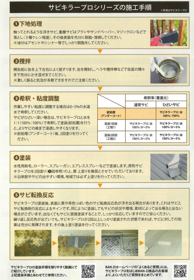 サビキラーPRO 4kg＜シルバー＞ 水性錆転換塗料 サビ封じ (サビに直接塗装 錆封じ) サビキラープロ BAN-ZI バンジ_7