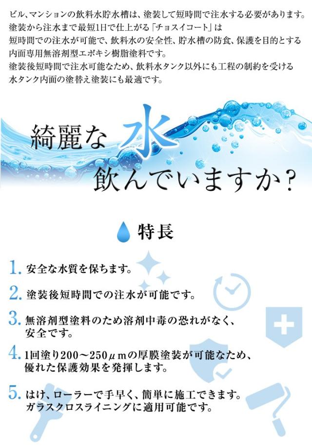 チョスイコート 3kgセット （業務用/貯水/飲料水タンク内面用塗料/神東塗料）_2