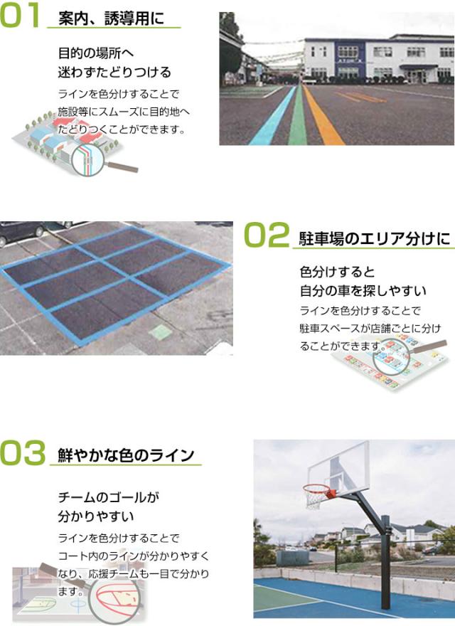 水性ハードライン カラー　4kg　（アトミクス 道路ライン用 線引き用）_2