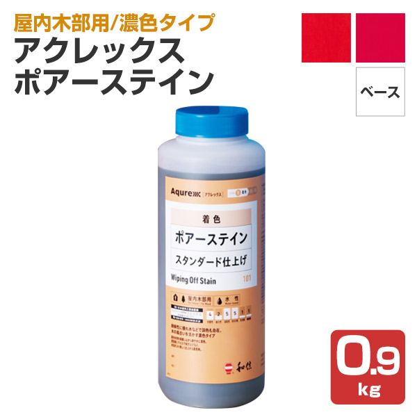 アクレックス ポアーステイン 赤系色・メークアップベース 0.9kg （和信化学/Aqurex/水性/顔料/着色剤/屋内木部塗料）