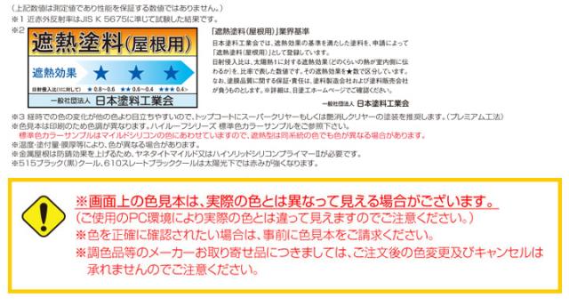 ハイルーフ　マイルドシリコン遮熱型　3.6kgセット　（大同塗料/屋根/弱溶剤/2液型）_2