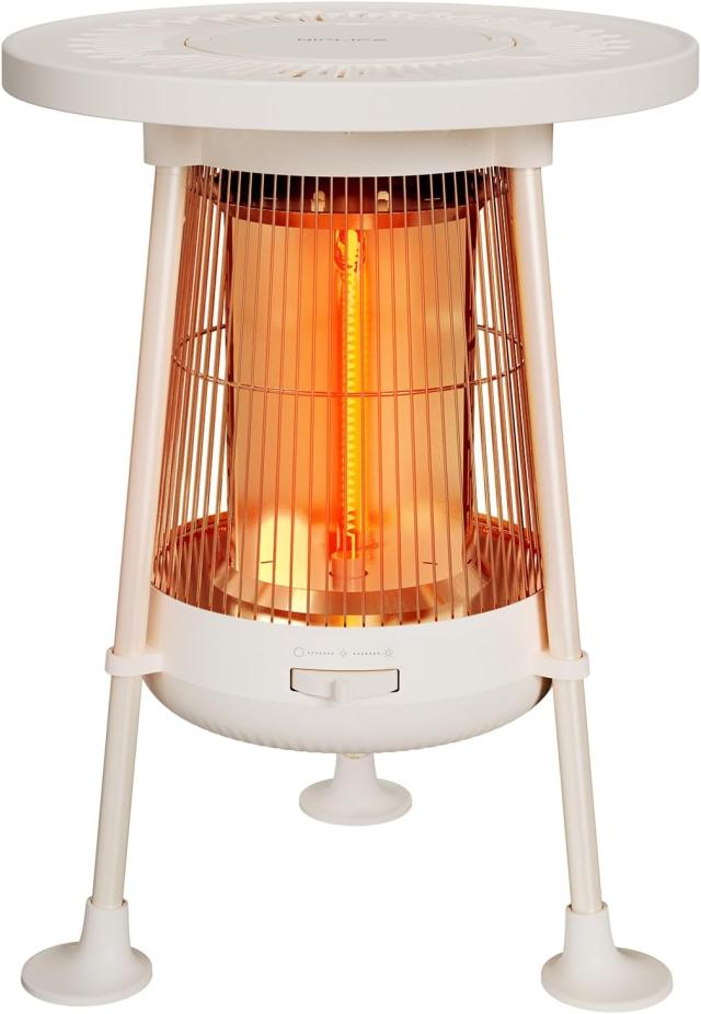 【飲み物も保温できるテーブル型】電気ストーブ 400W/800W温度調整2段階セラミックヒーター 小型 無風 速暖 足元space heater 360度暖める遠赤外線カーボンヒーターデスク 省エネ暖房器具 静音 転倒オフ 過熱保護 家庭/オフィスに適用 NIPLIFE NUKUREA