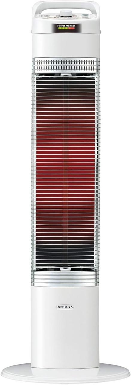 CORONA(コロナ) 遠赤外線電気ストーブ 【日本生産】 速暖 「コアヒートスリム」 省エネ ecoモード搭載 左右首振り タイマー機能 温度調節10段階 ホワイト DH-91RA(W)