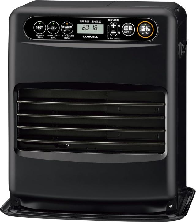 CORONA(コロナ) 石油ファンヒーター (木造9畳 / コンクリート12畳 まで) ニオイ低減機能 入切タイマー ワンタッチ給油 ブラック FH-G32YA5(K)
