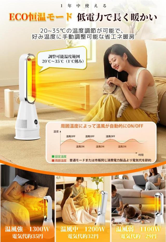 2025年新型冷暖兼用・上下左右角度調節】セラミックヒーター 電気