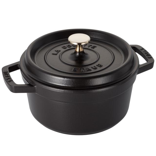 staub ストウブ 「 ピコ ココット ラウンド ブラック 20cm 」 両手 鋳物 ホーロー 鍋 IH対応 【シリアルナンバー付き日本正規販売品】 La Cocotte Round 40509-487