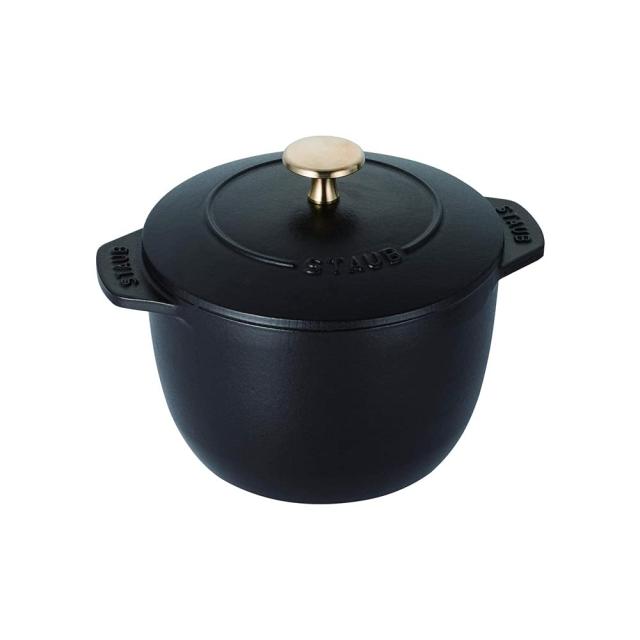 staub ストウブ 「 ラ ココット de GOHAN ブラック M 16cm 」 ご飯鍋 2合 鋳物 ホーロー鍋 IH対応 炊飯器 【日本正規販売品】 La Cocotte de GOHAN 40509-655