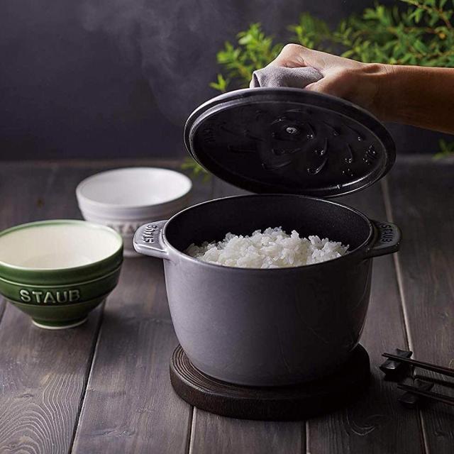 staub 「 ラ ココット de GOHAN ブラック M 16cm 」 ストウブ ラ