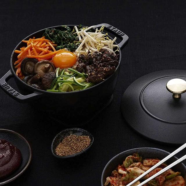 staub 「 ラ ココット de GOHAN ブラック M 16cm 」 ストウブ ラ