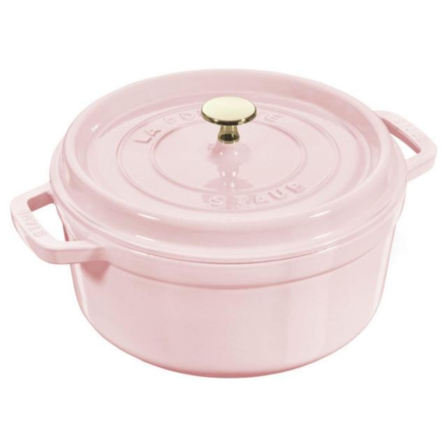 staub ストウブ 「 ピコ ココット ラウンド ソルベローズ 20cm 」 ピンク 両手 鋳物 ホーロー 鍋 IH対応【シリアルナンバー付き日本正規販売品】 Cocotte Round Sorbet Rose Z1032-759