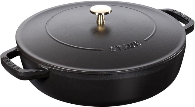 ストウブ(Staub) 「 ブレイザー ソテーパン ブラック 24cm 」 両手 鋳物 ホーロー 鍋 浅型 すき焼き IH対応 【日本正規販売品】 Braiser 40511-473