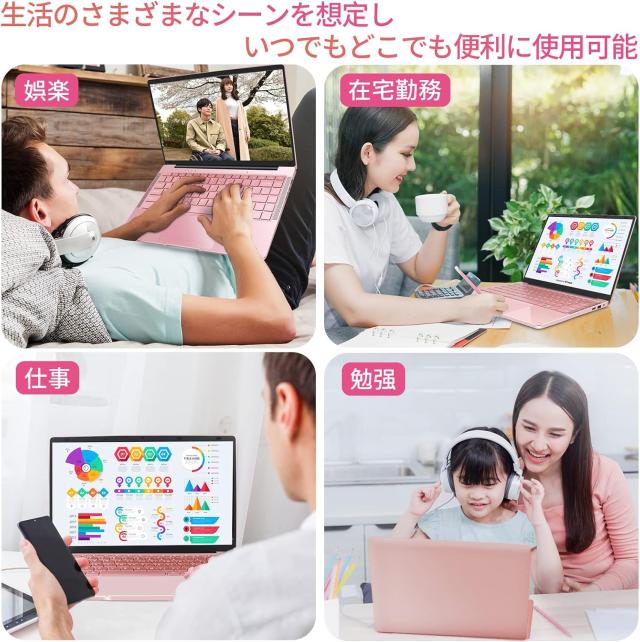 ESBOOKノートパソコン 【MS Office 2024搭載&Windows 11 Pro】14インチIPS液晶/1920×1080FHDディスプレイ カメラ付き/薄型PCノート高性能CPU/初期設定不要/8Gメモリ/無線LAN/大容量SSD/初心者向け・パソコンノート/日本語キーボードフィルム付き/ワイヤレスマウス付き_7
