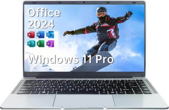 ESBOOKノートパソコン 【MS Office 2024搭載 &Windows 11 Pro】14インチIPS液晶/1920×1080FHDディスプレイ カメラ付き/薄型PCノート高性能CPU/初期設定不要/8Gメモリ/無線LAN/大容量SSD/初心者向け・パソコンノート/日本語キーボードフィルム付き/ワイヤレスマウス付き