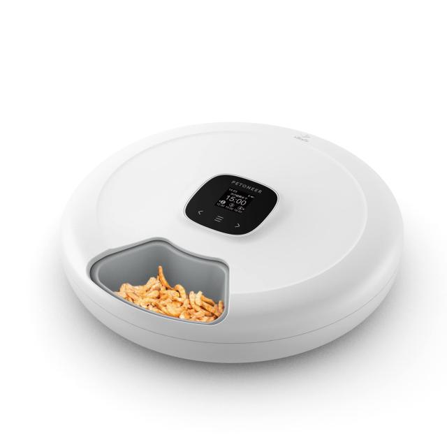 Petoneer NutriSpin 6 Meal Pet Feeder【ニュートリスピン】 安心の国内サポート 付き PF001 ペット用 自動給餌器 ウェットフード対応 2WAY給電 犬猫お留守番対策 お手入れ簡単 自動餌やり機 ペット用品