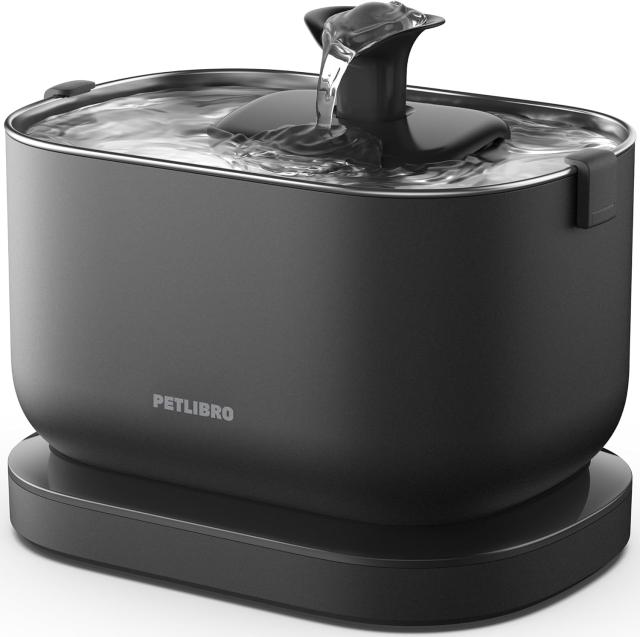 PETLIBRO 水飲み器 給水器 自動 コードレス ワイヤレスポンプ 2.5L大容量 2WAY給電 電池内蔵 無制限置き場所 表示ランプ付き 4重濾過 静音循環式 動作検知 ステンレス製トレイ 2種類給水モード お手入れ簡単 中小犬 猫用