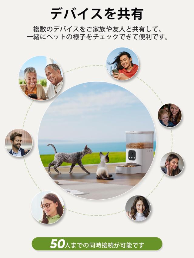 自動給餌器 猫 犬 ペット餌やり機 タイマー機能 ペット給餌機 3L 2.4GHz WIFI対応 スマホ遠隔操作 カメラ付き 暗視/録音/双方向音声 定時定量 タイマー 自動餌やり 2WAY給電_7
