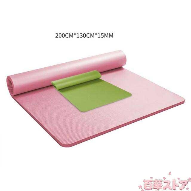 ヨガマット 15mm マット バンド付き 130cm 2人用 200*130cm 厚手 ワイド 特大 15mm 大判 ヨガマット 極厚 ケース付き 痛くない 筋トレ ピラティス フィットネス ダイエット 大きいサイズ トレーニングマット エクササイズマット ストレッチマット 宅トレ 防音_4