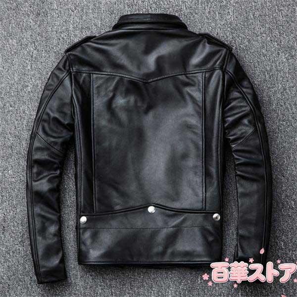 ライダースジャケット メンズ シングル 牛革ジャン バイクジャケット 本革 レザージャケット 高品質 B系 バイク 防風 ブルゾン ダブル バイカー