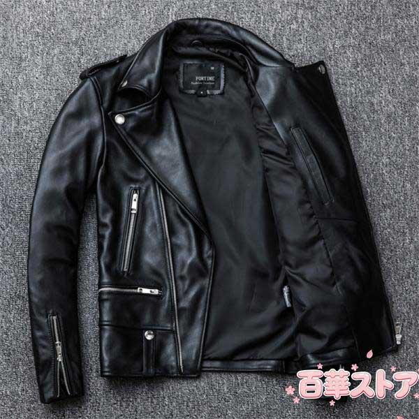 ライダースジャケット メンズ シングル 牛革ジャン バイクジャケット 本革 レザージャケット 高品質 B系 バイク 防風 ブルゾン ダブル バイカー