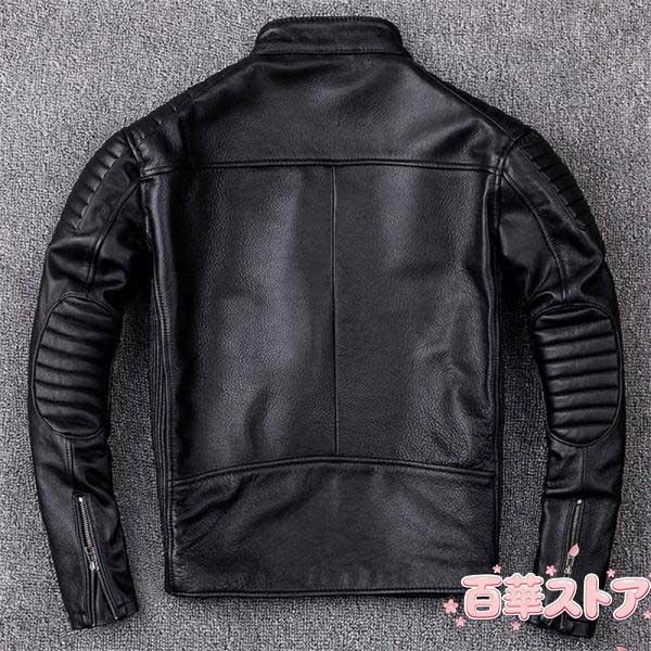 ライダース ジャケット 牛革 メンズ 本革 スジャケット 中綿入れ ブルゾン B系 バイカージャケット 皮ジャケット ショットコート 立て襟 秋冬
