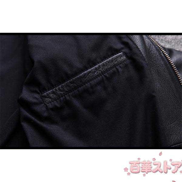 ライダース ジャケット 牛革 メンズ 本革 スジャケット 中綿入れ ブルゾン B系 バイカージャケット 皮ジャケット ショットコート 立て襟 秋冬