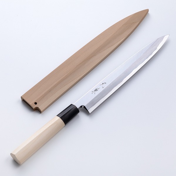 送料無料 堺元兼 柳刃包丁 片刃 210mm 白紙2号 水牛柄 木鞘付 堺元兼 極上品 最高級 和包丁 刺身包丁 本職向け こだわりの逸品 敬老の日 日本製