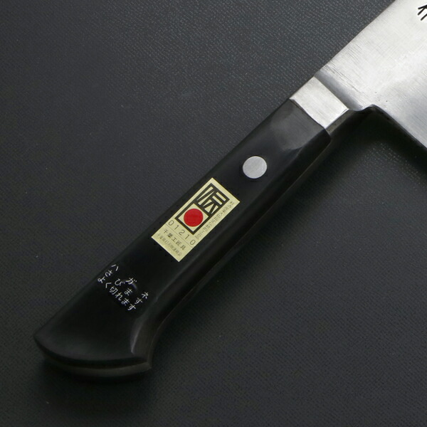 送料無料 武蔵国光月作 洋出刃包丁 両刃 240mm 全鋼 溶接手仕上げ口金付き パッカー柄 包丁 洋包丁 出刃包丁 手造り 伝統的工芸品 日本製