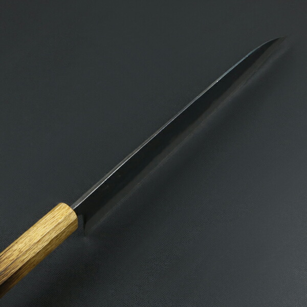 送料無料 元兼 和牛刀 240mm 両刃 青紙スーパー 割込み 黒打ち仕上げ 焼き漆柄 土佐打ち刃物 極上品 和包丁 家庭用包丁 黒打ち包丁 鍛造 日本製 誕生日 母の日 プレゼント 退職祝い_15