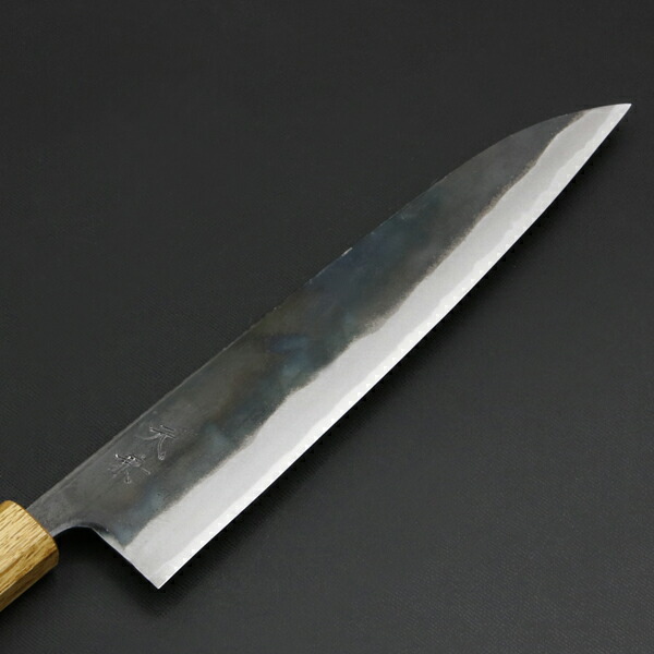 送料無料 元兼 和牛刀 240mm 両刃 青紙スーパー 割込み 黒打ち仕上げ 焼き漆柄 土佐打ち刃物 極上品 和包丁 家庭用包丁 黒打ち包丁 鍛造 日本製 誕生日 母の日 プレゼント 退職祝い_16