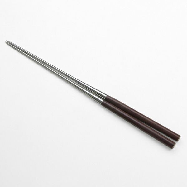 高級 料理用箸 盛箸パープルハート柄 120mm ステンレス 菜ばし 盛りばし