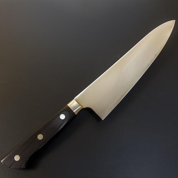 送料無料 青燕 牛刀 両刃 210mm 青紙スーパー 割込み ステンレス 共口金付き 強化積層木柄 包丁 洋包丁 業務用包丁 シェフナイフ ハガネ割込み ステンレス包丁 日本製