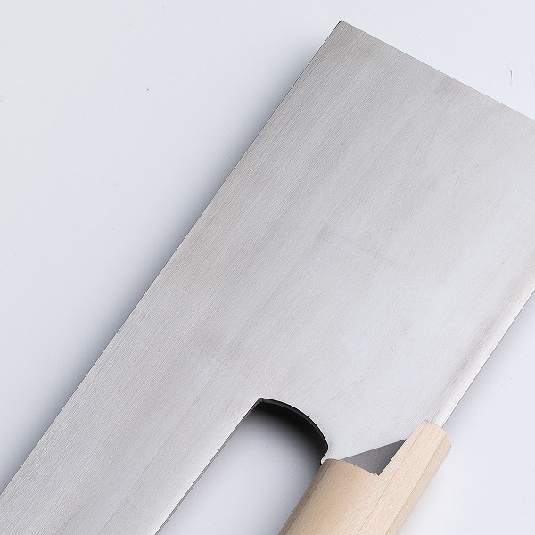 送料無料 そば切り包丁 片刃 270mm 高級ステンレス 手造り 麺切り 包丁 初心者から中級者向け 蕎麦切り包丁 蕎麦包丁 年越しそば うどん 日本製_4