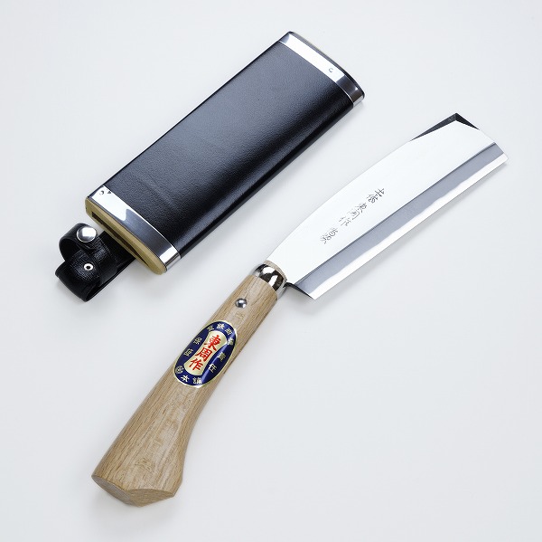 送料無料 東周作 高級 腰鉈 片刃 180mm 並幅 白紙鋼 鞘付き 営林署 仕様 ナタ アウトドア キャンプ 林業 薪割り 枝払い 草払い